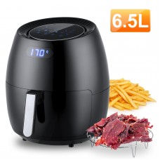 Air Fryer, Uten 6.5L Power Air Fryer with Digital Display, Rapid Air Circulation System Adjustable Temperature and 30 Minute Timer for Healthy Oil Free & Low Fat 1800W