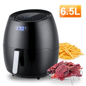Air Fryer, Uten 6.5L Power Air Fryer with Digital Display, Rapid Air Circulation System Adjustable Temperature and 30 Minute Timer for Healthy Oil Free & Low Fat 1800W