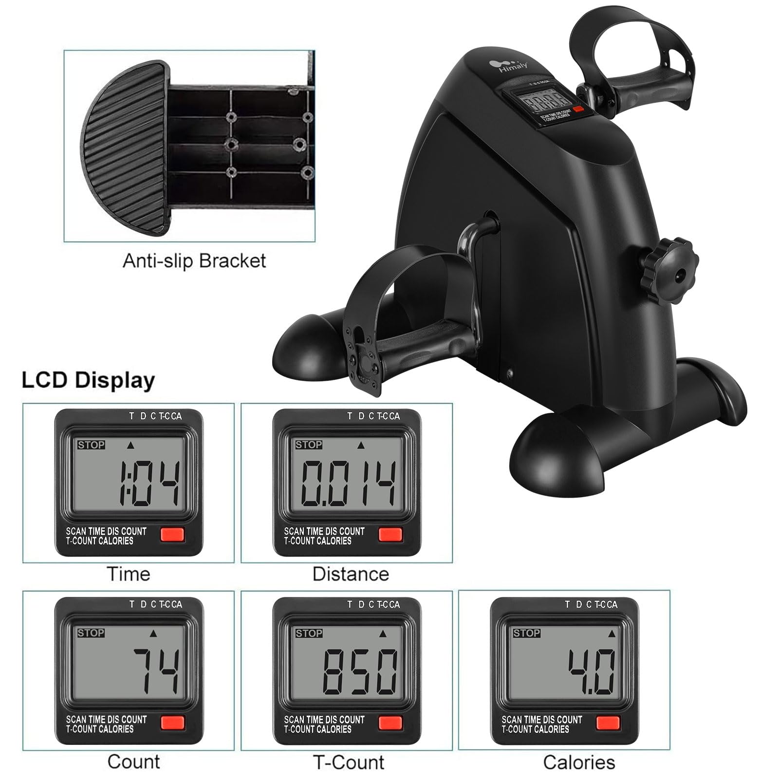 Himaly Mini Exercise Bike, Under Desk Bike Pedal Exerciser for Arm & Leg thumbnail 2