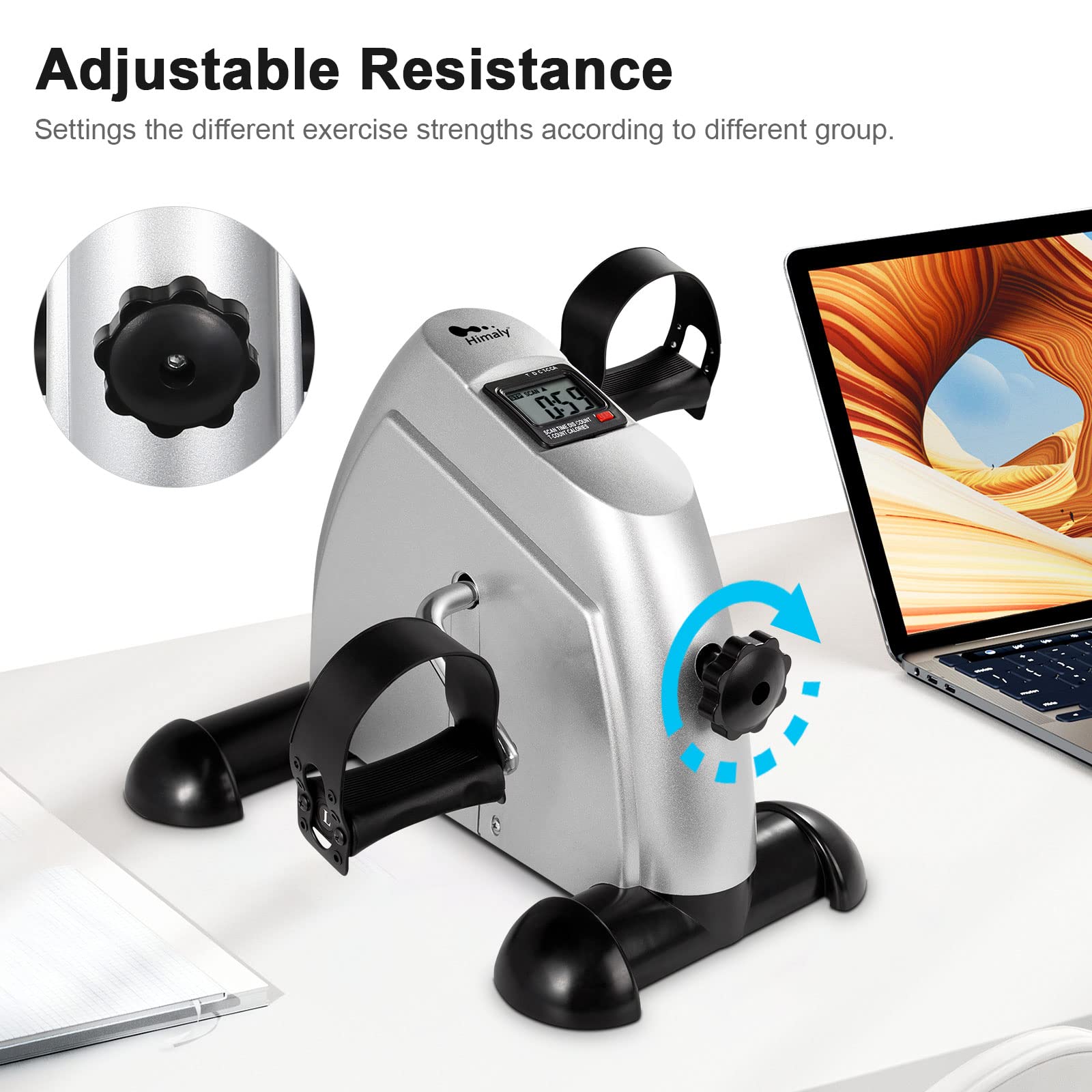 Himaly Mini Exercise Bike, Under Desk Bike Pedal Exerciser for Arm & Leg thumbnail 3
