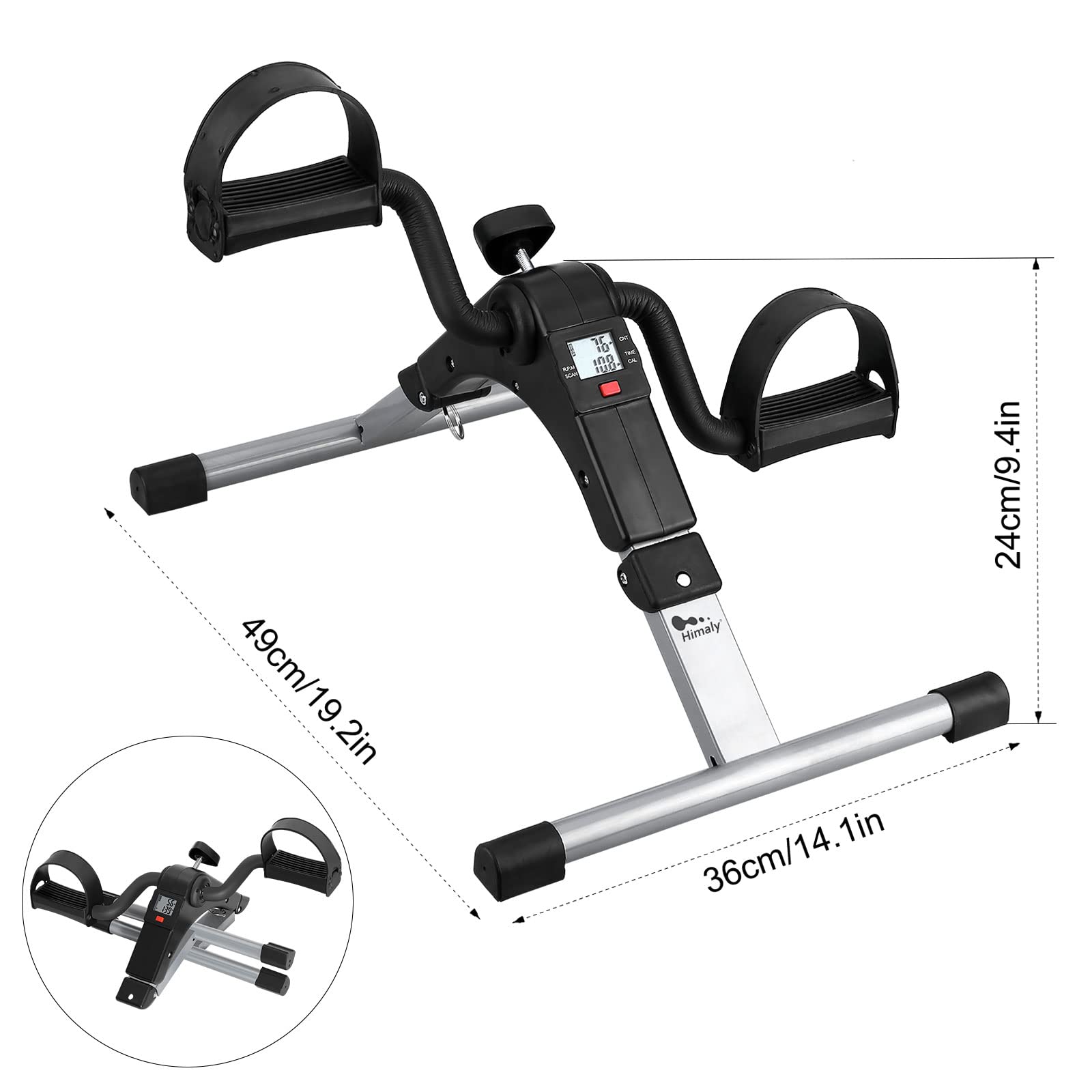 Himaly Folding Pedal Exerciser with LCD Display for Arms and Legs Workout thumbnail 2