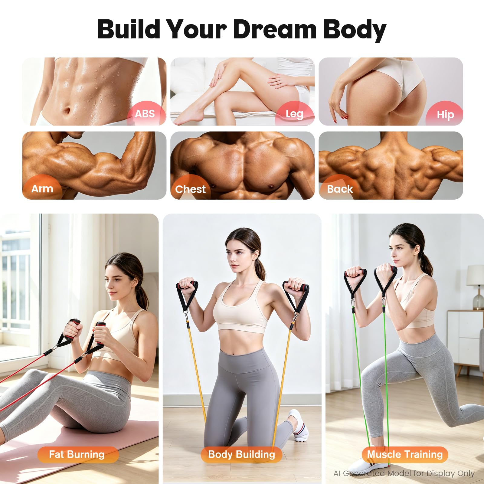 Himaly 5-Level Resistance Bands Set with Handles & Accessories thumbnail 4