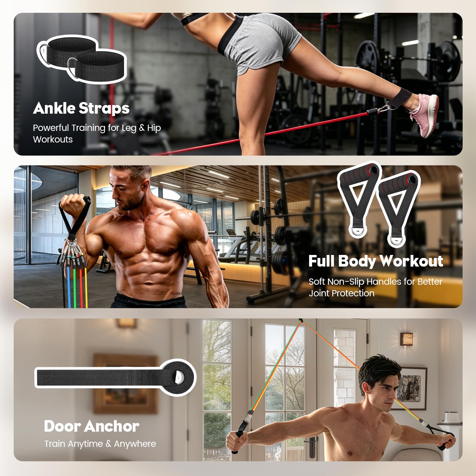 Himaly 5-Level Resistance Bands Set with Handles & Accessories thumbnail 5