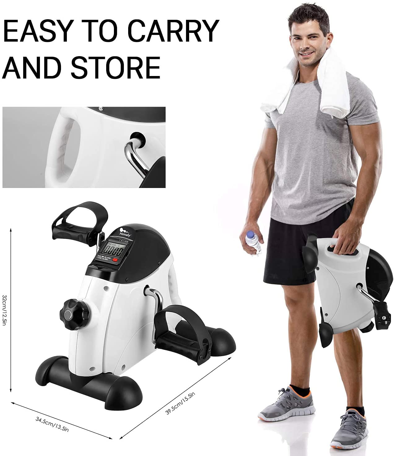 Himaly Mini Exercise Bike, Under Desk Bike Pedal Exerciser for Arm & Leg thumbnail 4