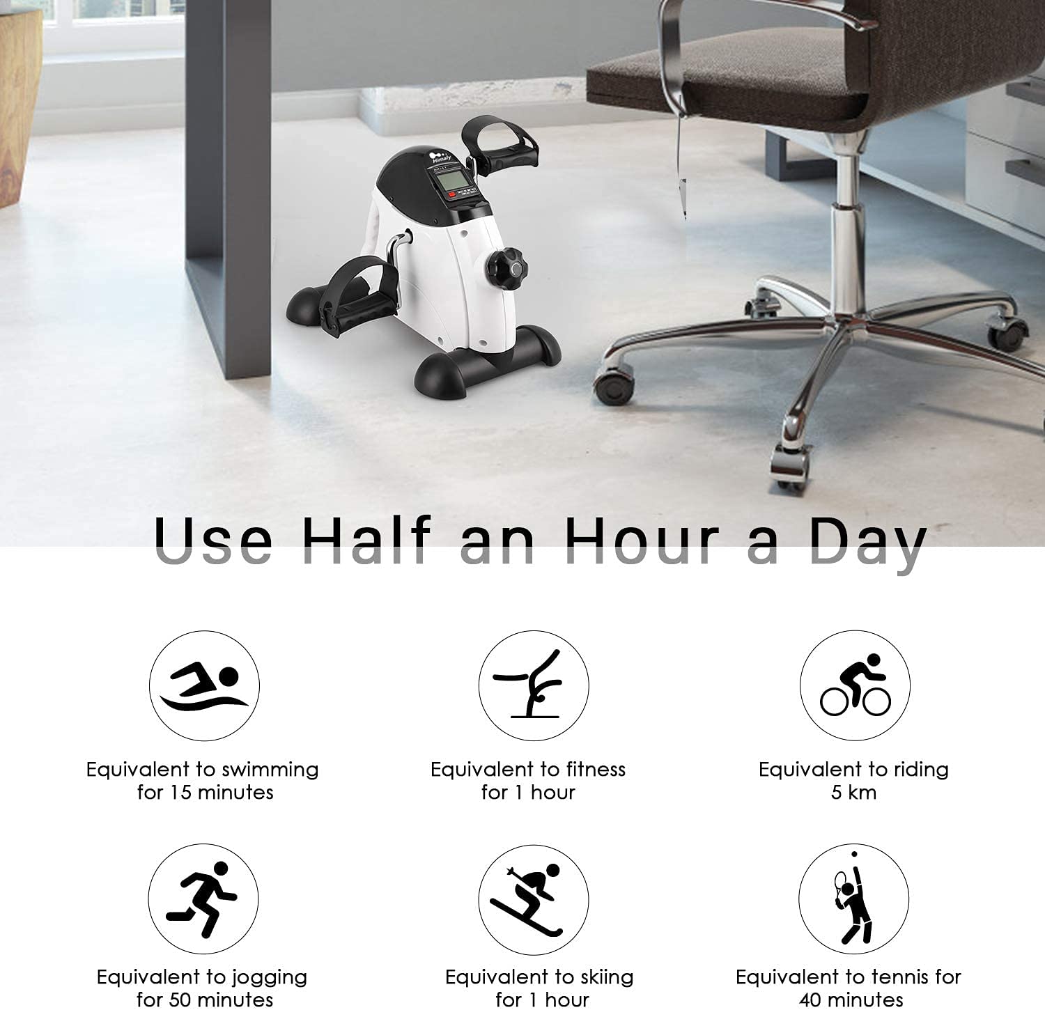 Himaly Mini Exercise Bike, Under Desk Bike Pedal Exerciser for Arm & Leg thumbnail 6