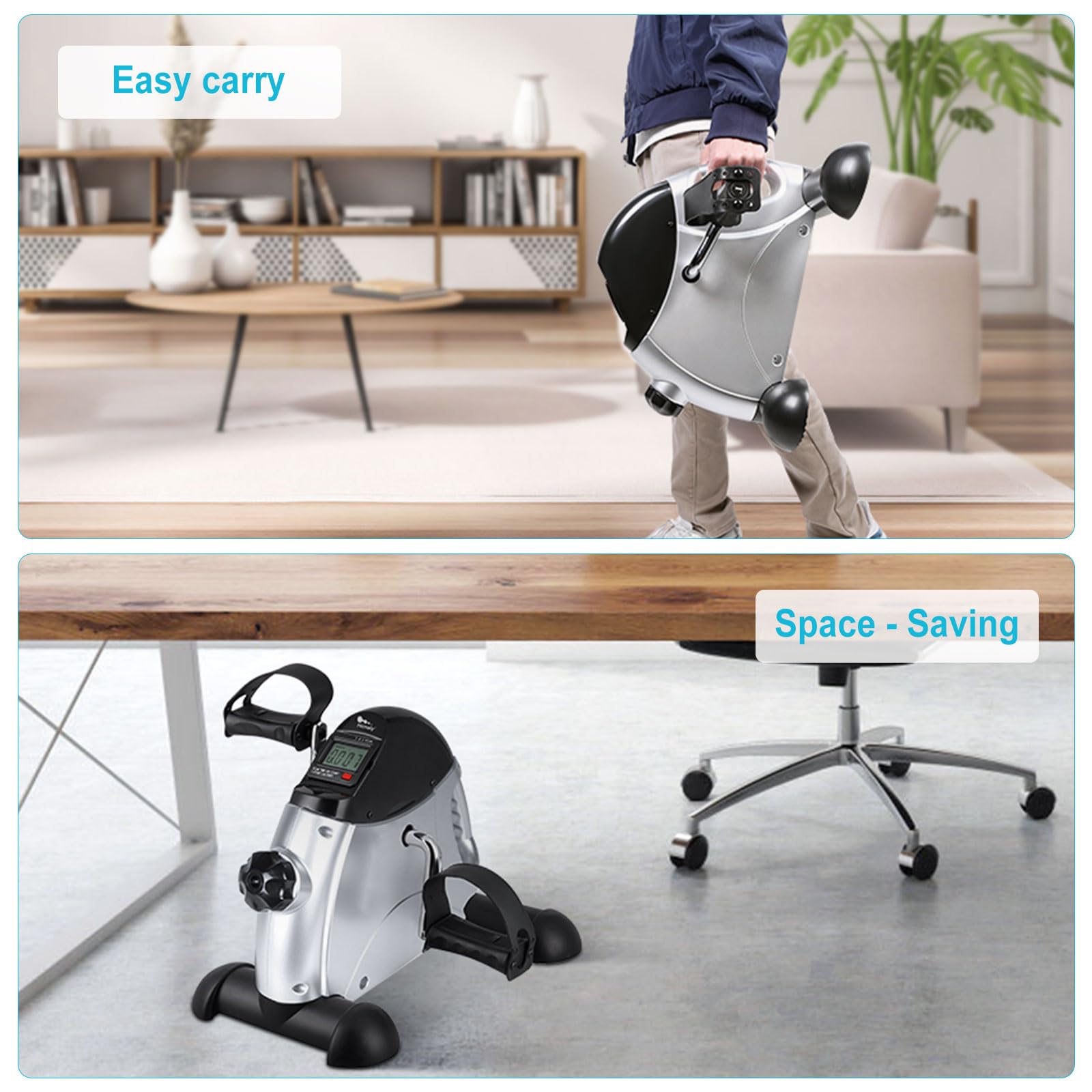 Himaly Mini Exercise Bike, Under Desk Bike Pedal Exerciser for Arm & Leg thumbnail 8