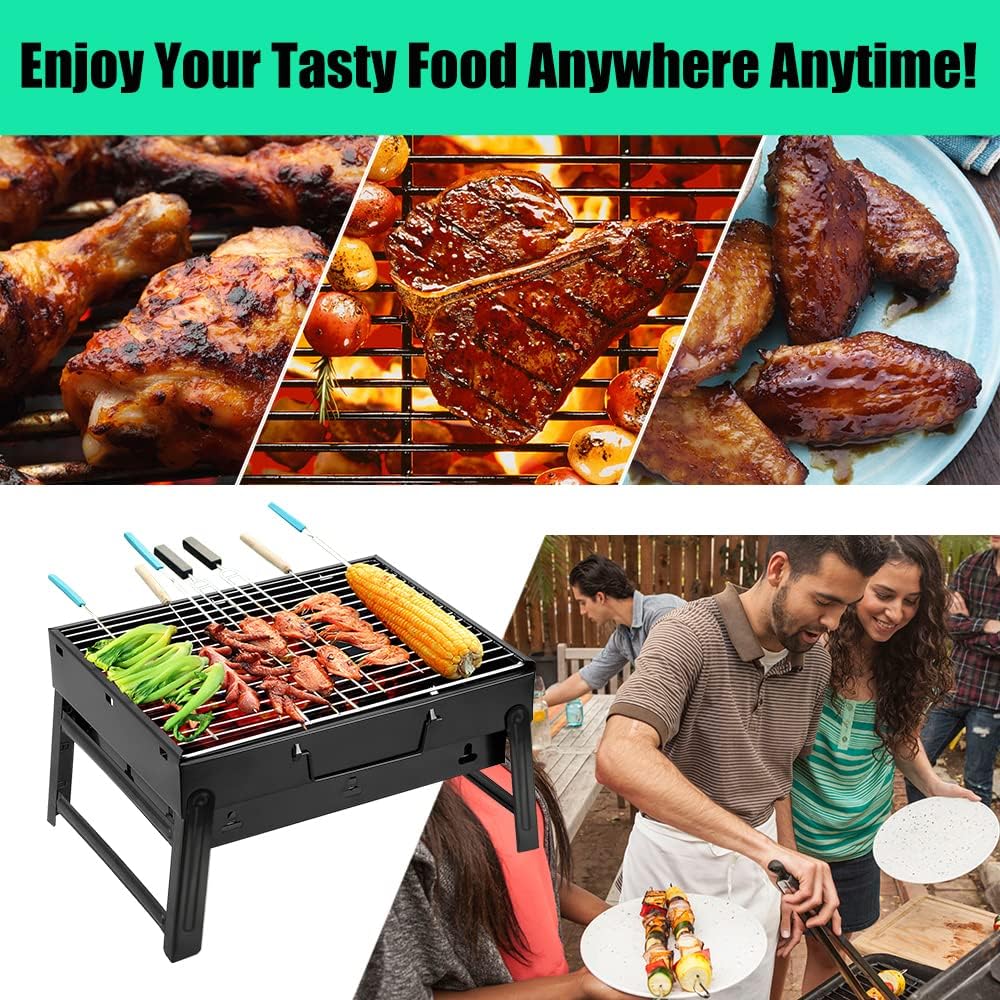 Himaly Portable BBQ Charcoal Grill Smoker for Outdoor Camping Picnics Small thumbnail 3