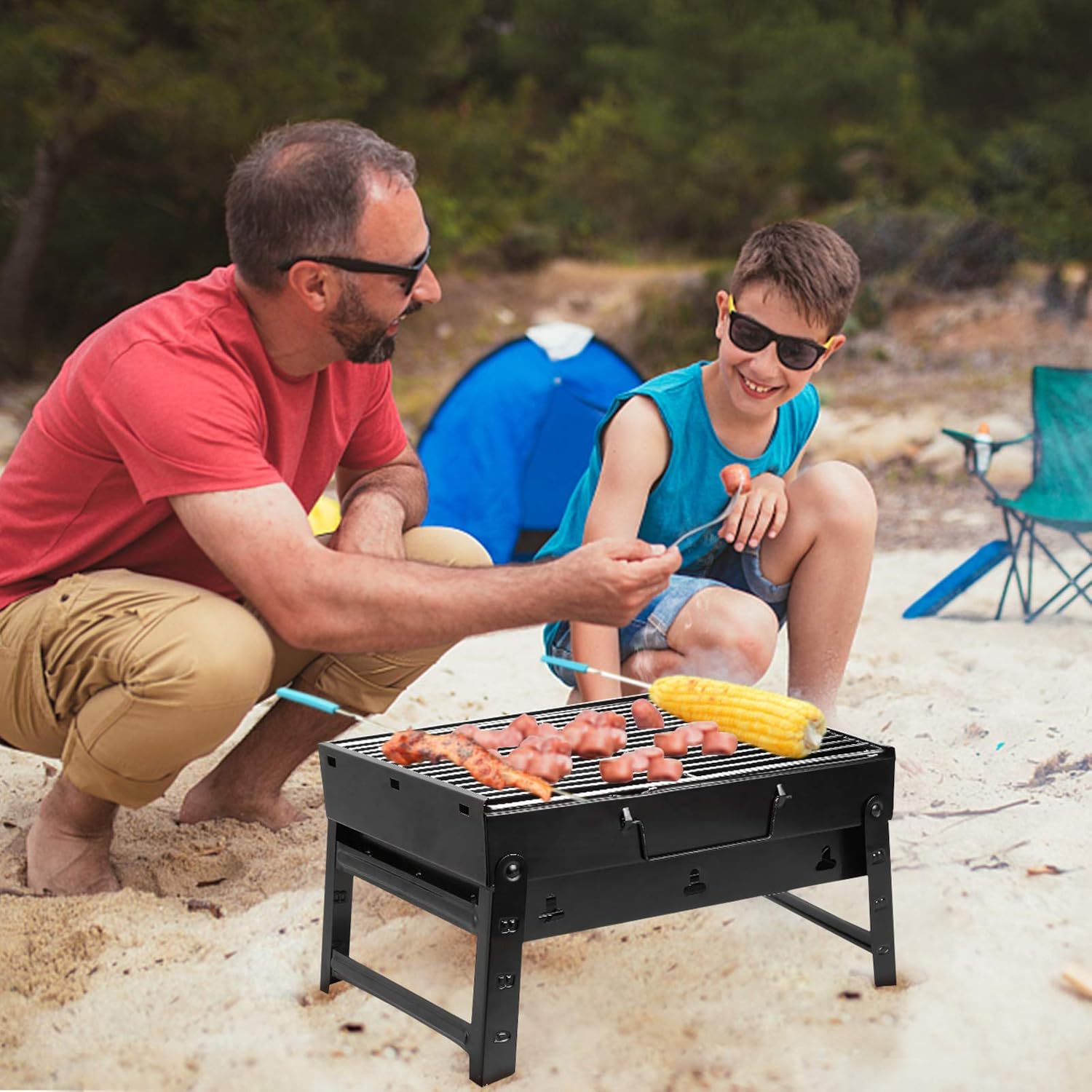 Himaly Portable BBQ Charcoal Grill Smoker for Outdoor Camping Picnics Medium thumbnail 3