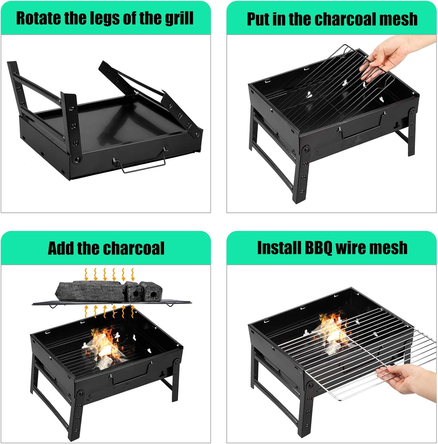 Himaly Portable BBQ Charcoal Grill Smoker for Outdoor Camping Picnics Medium thumbnail 4