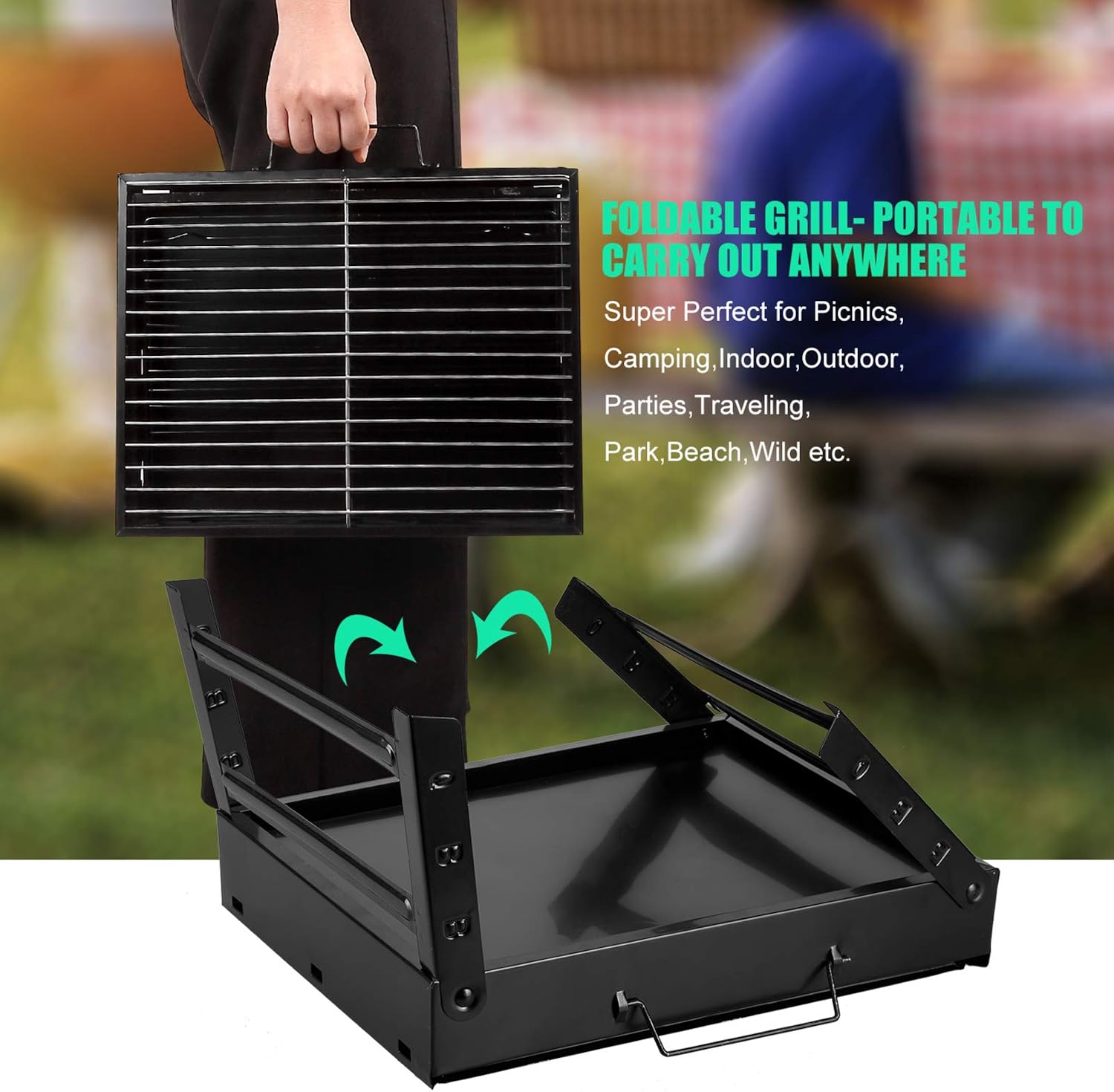 Himaly Portable BBQ Charcoal Grill Smoker for Outdoor Camping Picnics Medium thumbnail 5