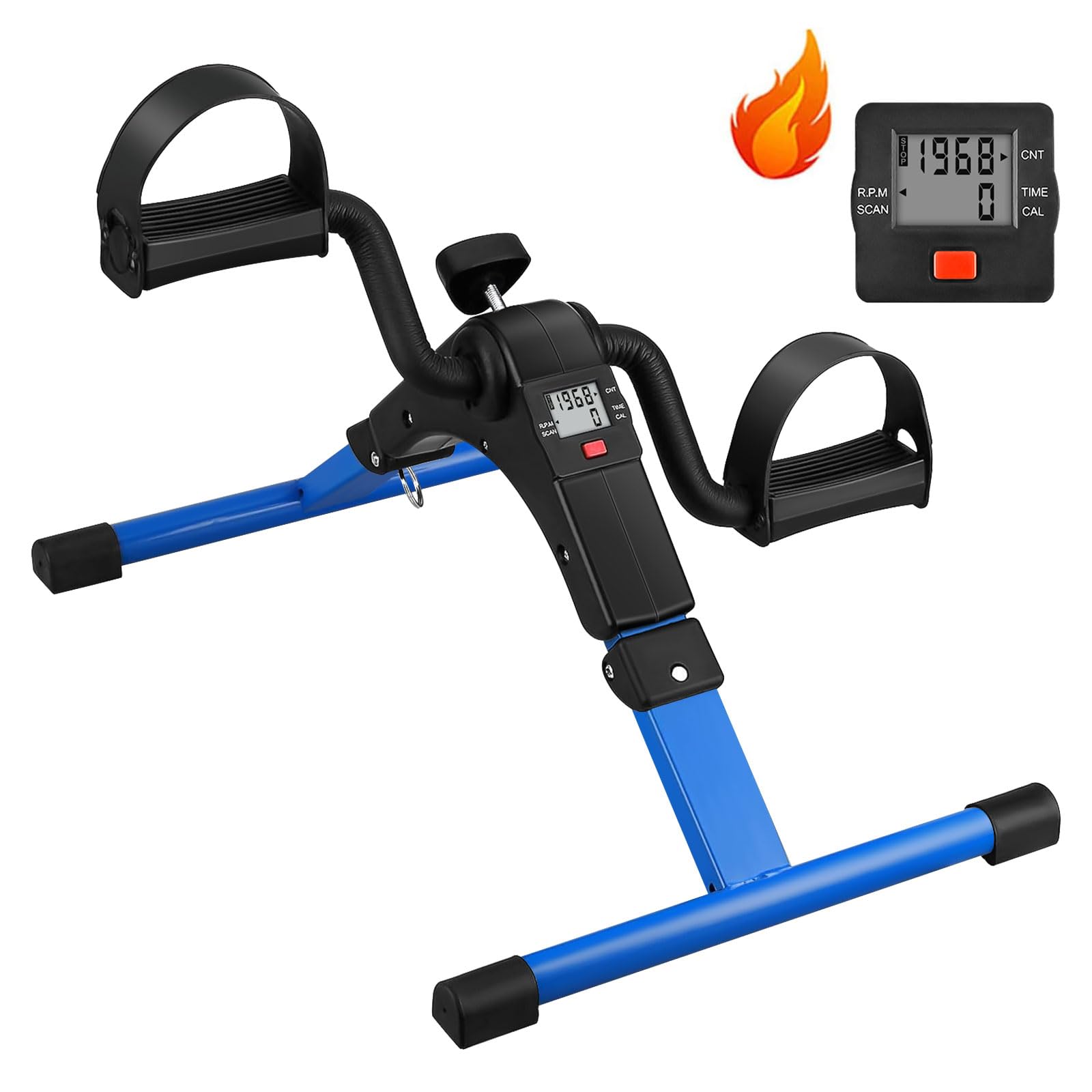 Himaly Folding Pedal Exerciser with LCD Display for Arms and Legs Workout