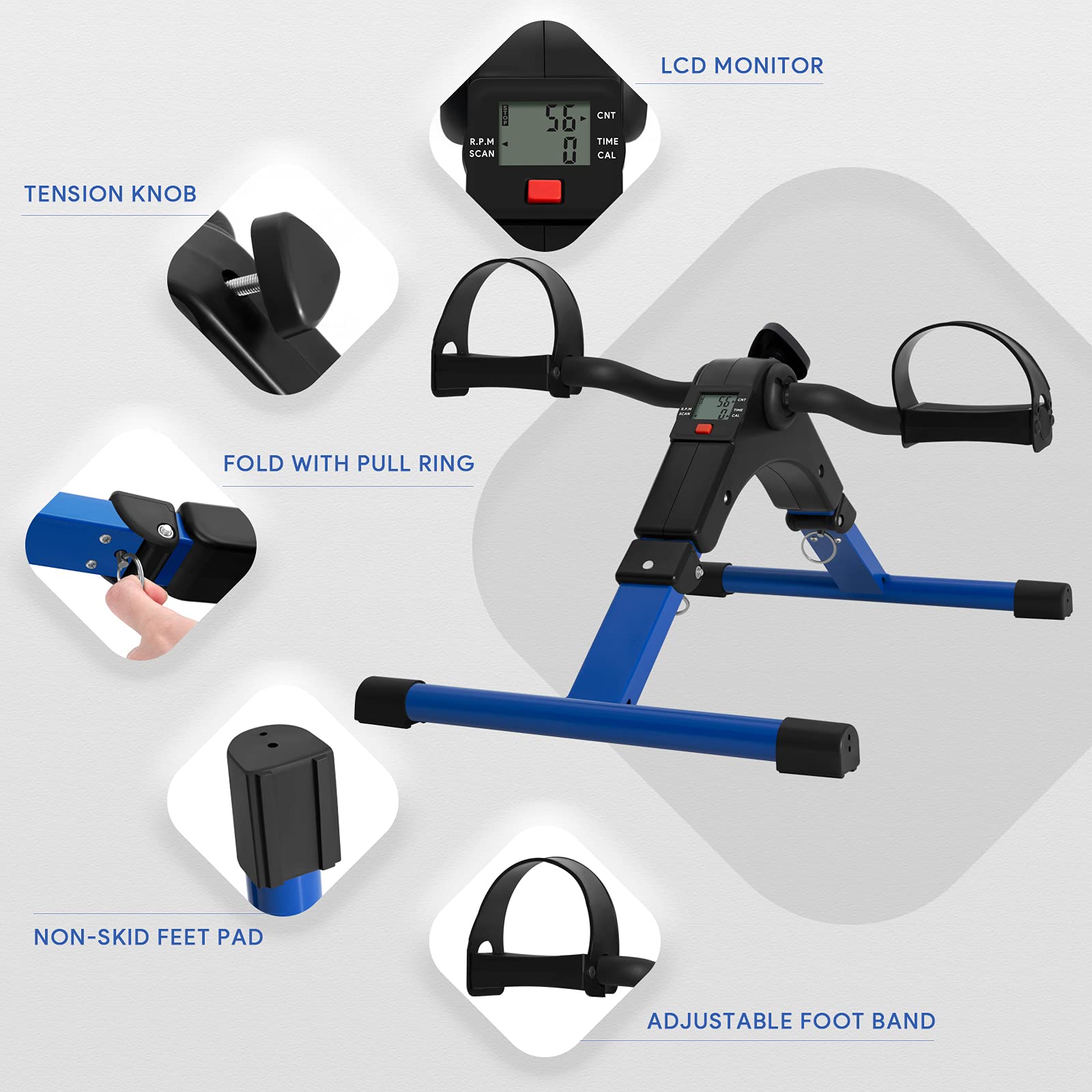 Himaly Folding Pedal Exerciser with LCD Display for Arms and Legs Workout thumbnail 4
