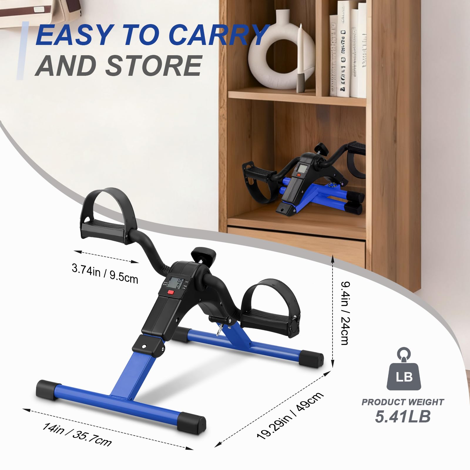 Himaly Folding Pedal Exerciser with LCD Display for Arms and Legs Workout thumbnail 5