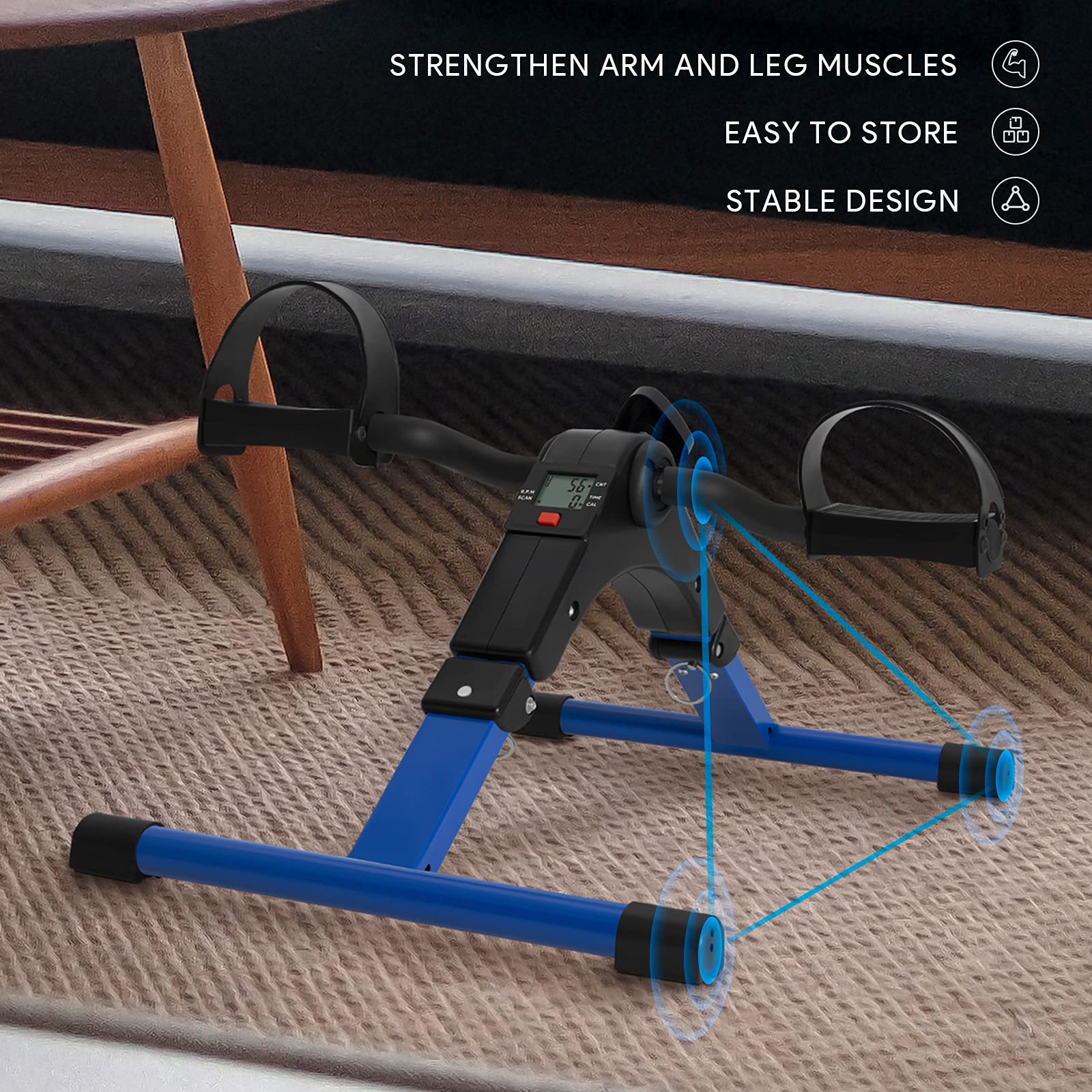 Himaly Folding Pedal Exerciser with LCD Display for Arms and Legs Workout thumbnail 9