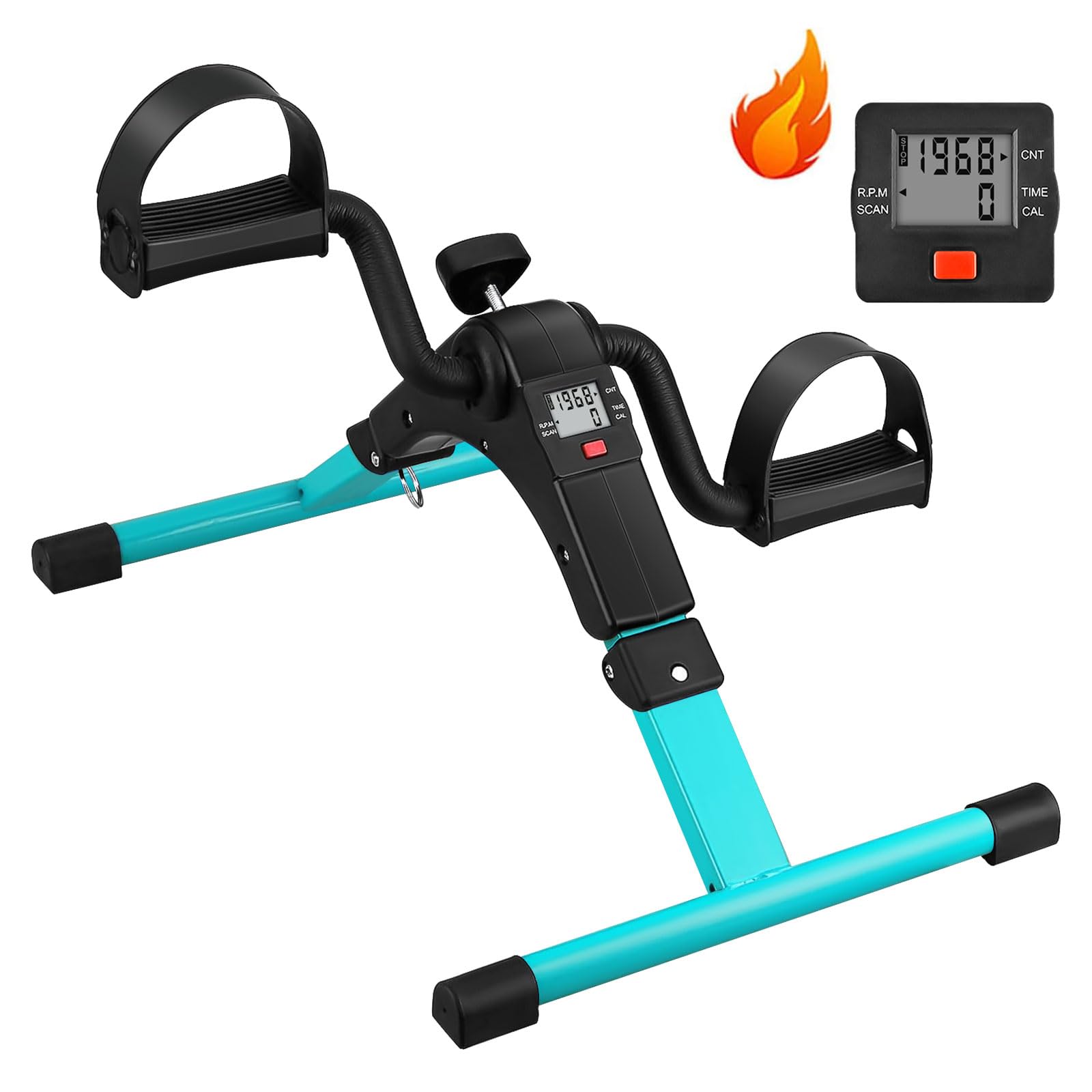Himaly Folding Pedal Exerciser with LCD Display for Arms and Legs Workout
