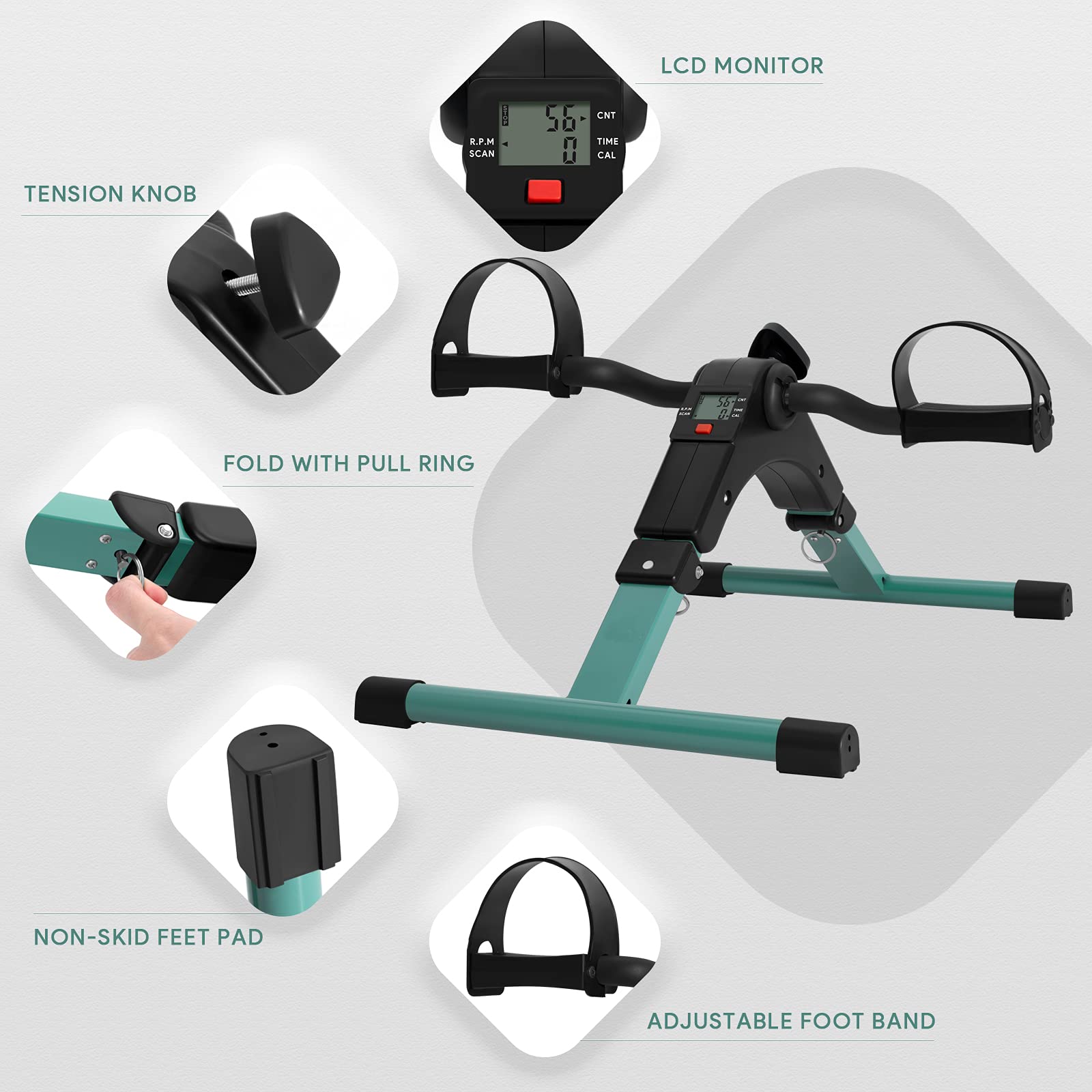Himaly Folding Pedal Exerciser with LCD Display for Arms and Legs Workout thumbnail 5