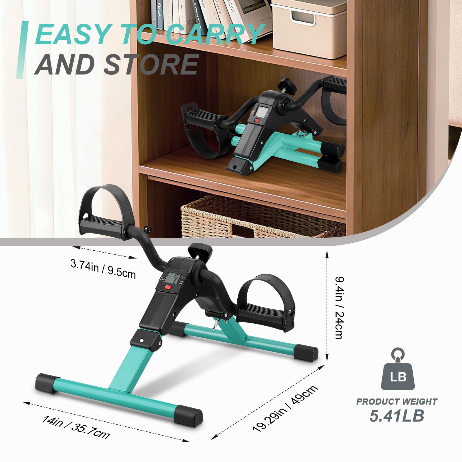 Himaly Folding Pedal Exerciser with LCD Display for Arms and Legs Workout thumbnail 7