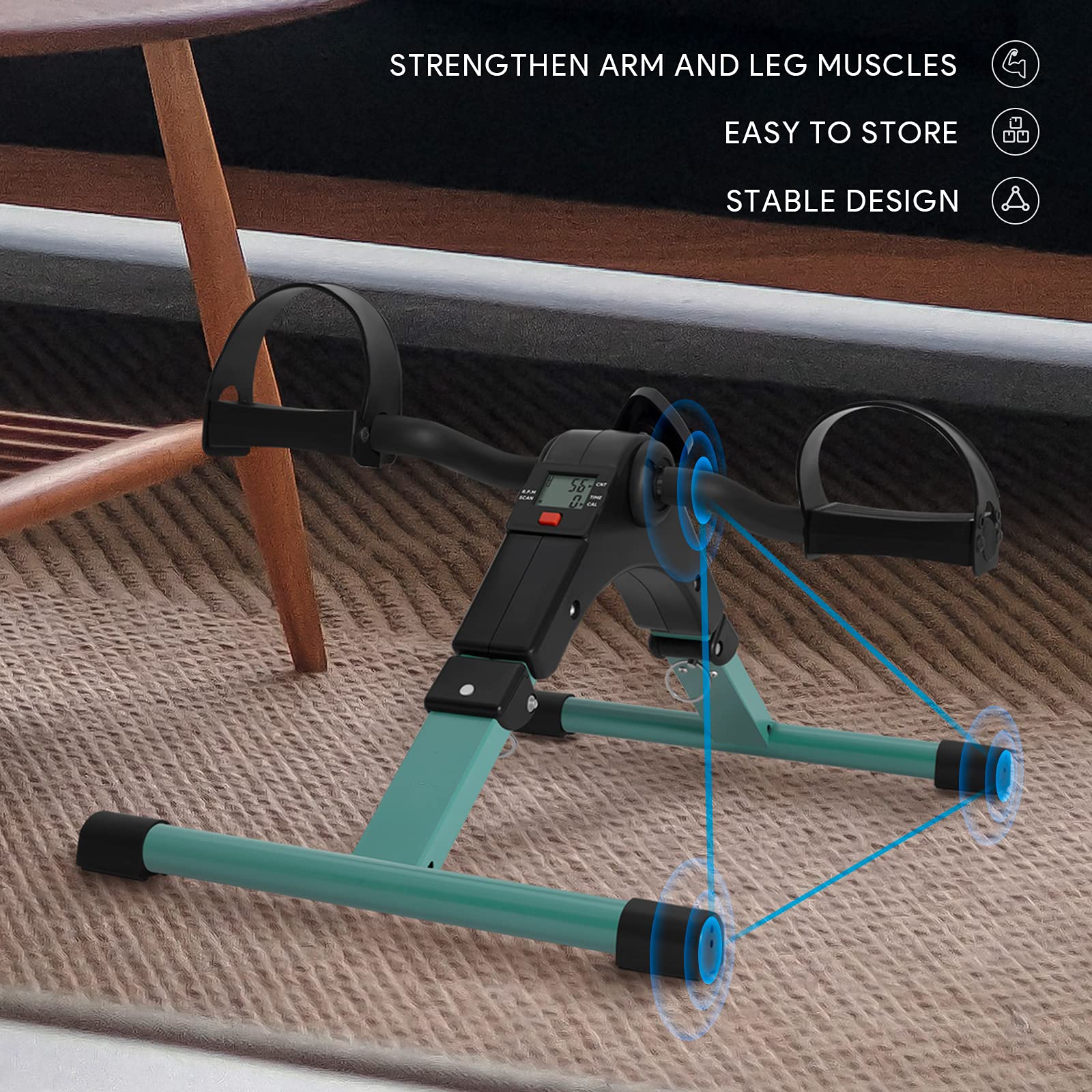 Himaly Folding Pedal Exerciser with LCD Display for Arms and Legs Workout thumbnail 9