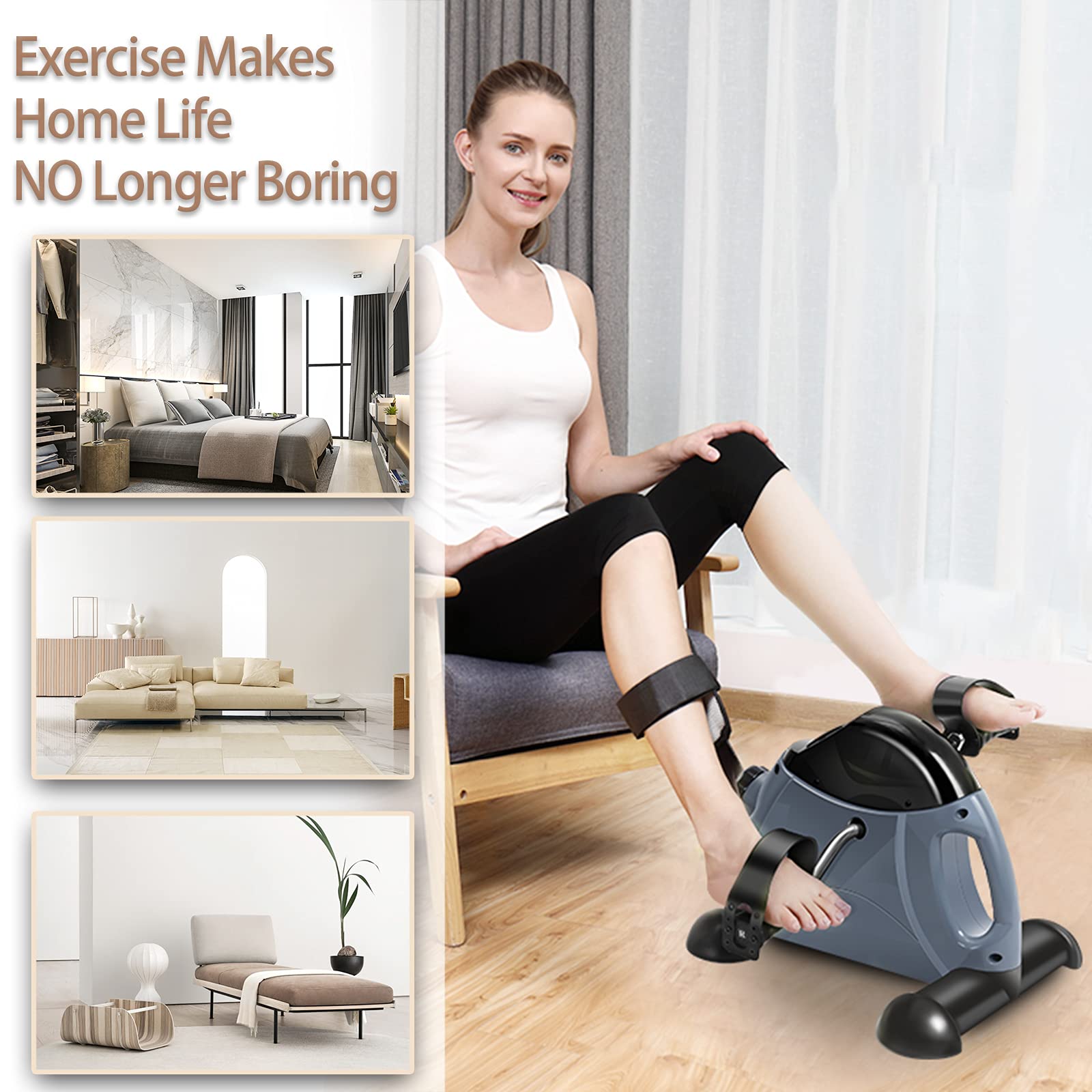 Himaly Mini Exercise Bike, Under Desk Bike Pedal Exerciser for Arm & Leg thumbnail 6