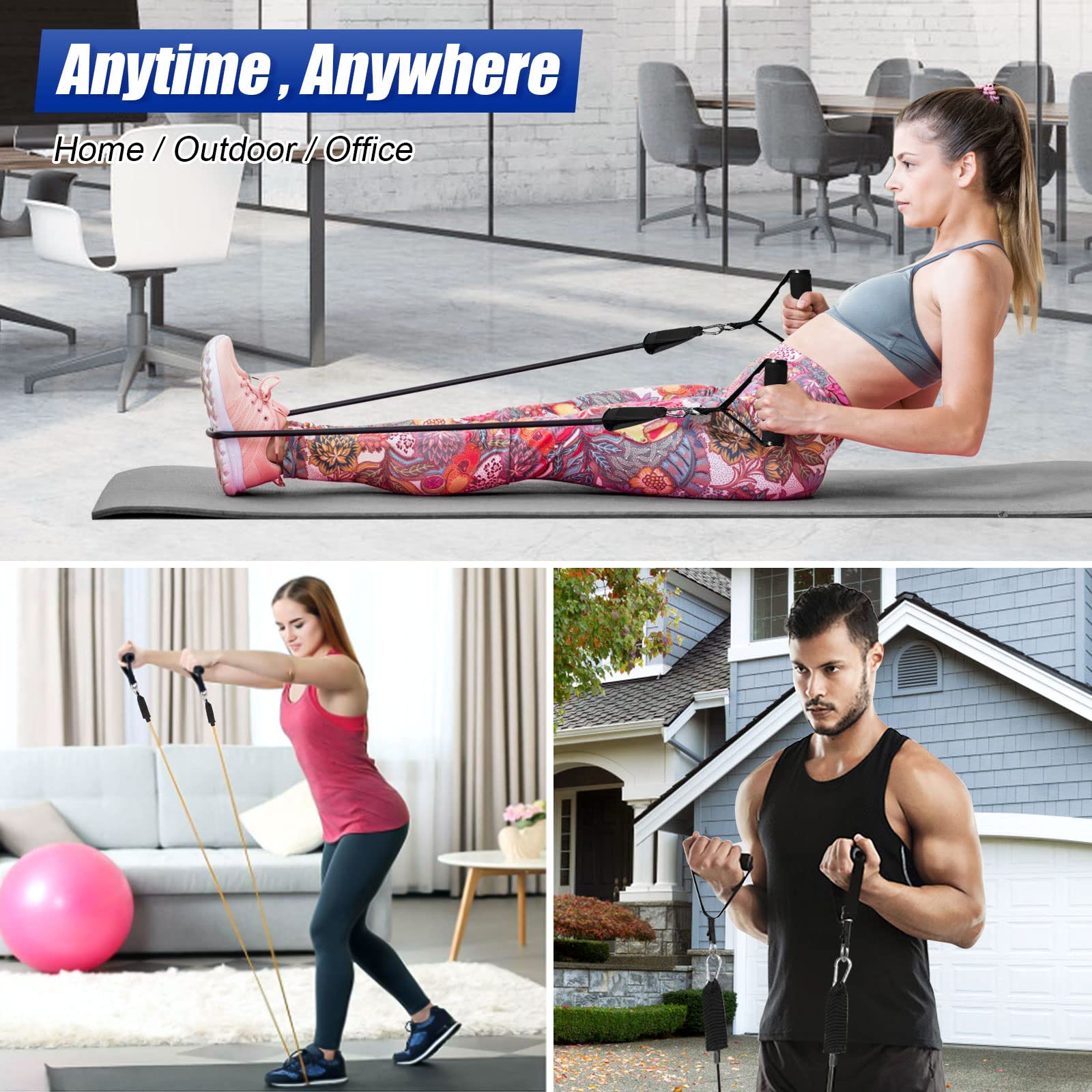 Himaly 5-Level Resistance Bands Set with Handles & Accessories thumbnail 7