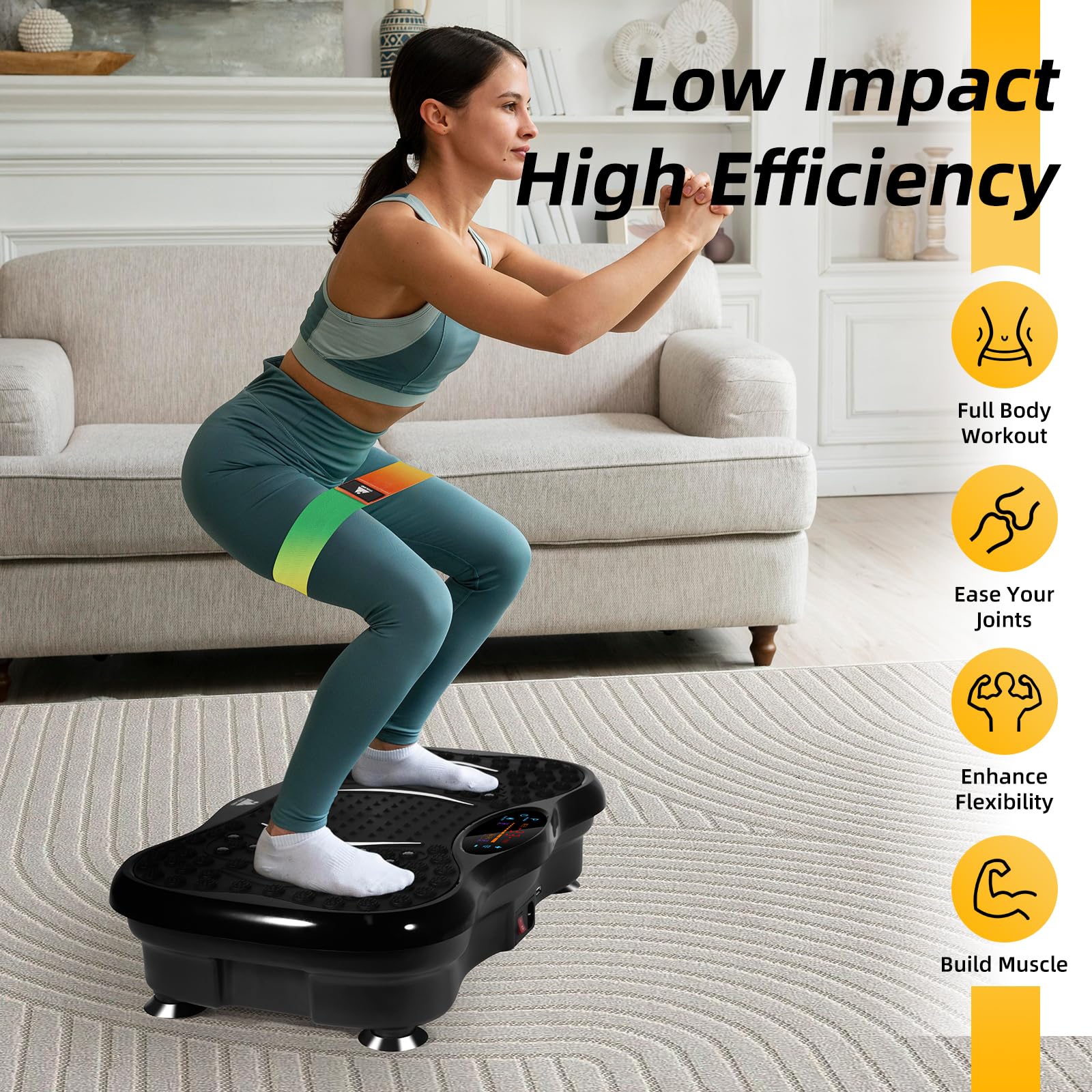 99-Level Vibration Plate with Bluetooth Speaker & Resistance Bands thumbnail 2
