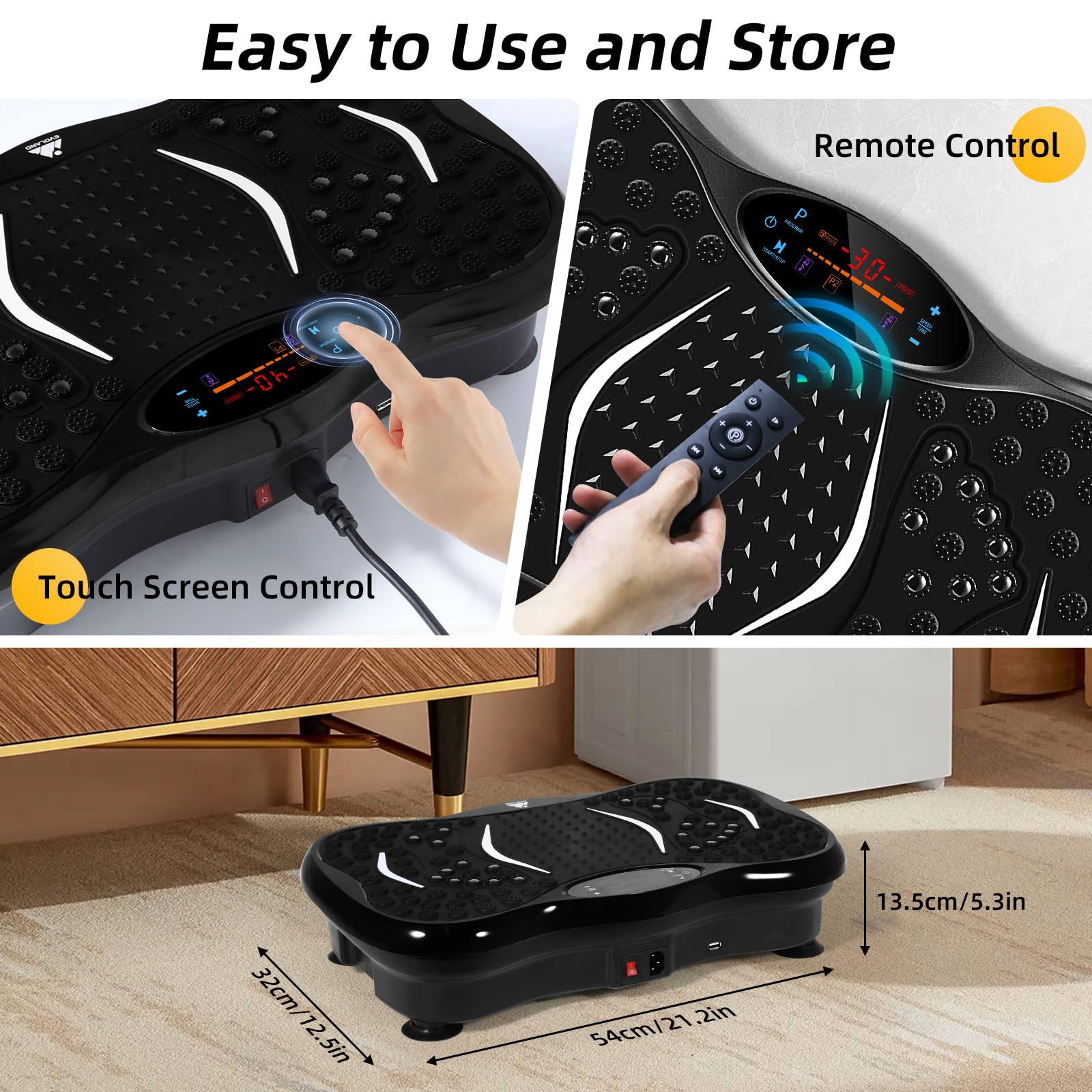99-Level Vibration Plate with Bluetooth Speaker & Resistance Bands thumbnail 7