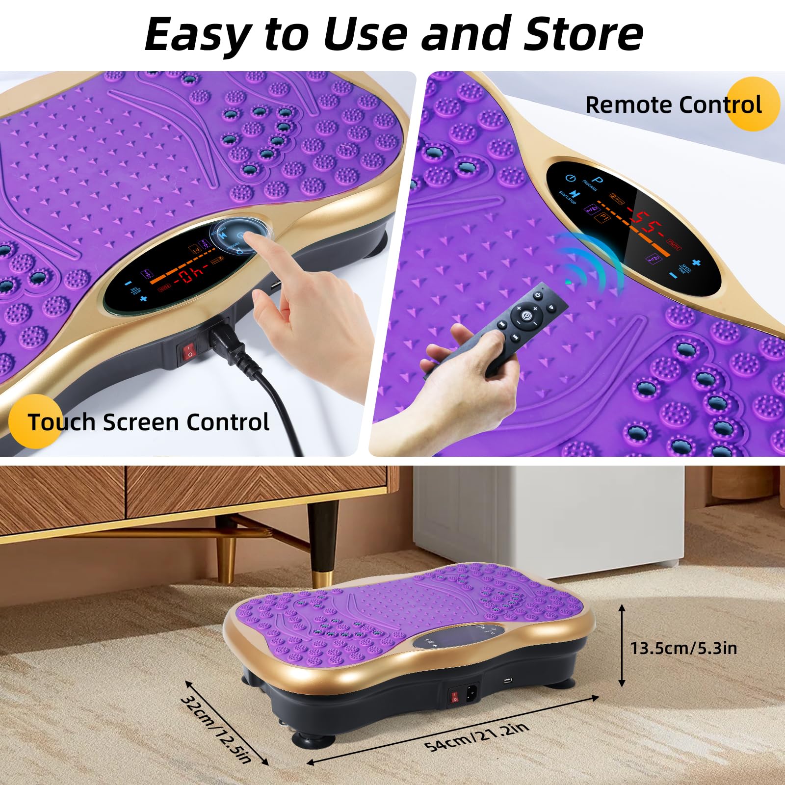 99-Level Vibration Plate with Bluetooth Speaker & Resistance Bands thumbnail 6