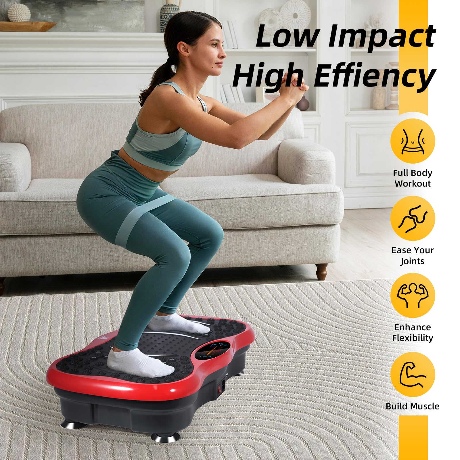 99-Level Vibration Plate with Bluetooth Speaker & Resistance Bands thumbnail 2