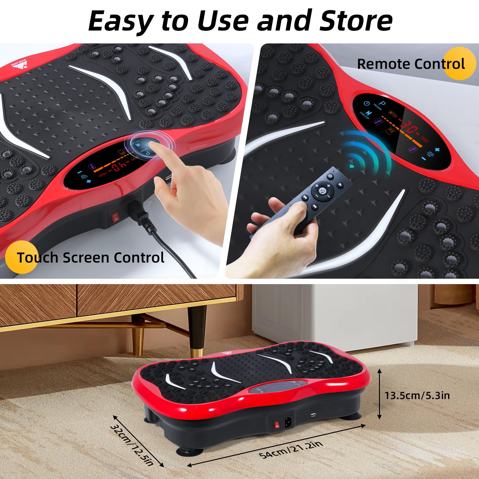 99-Level Vibration Plate with Bluetooth Speaker & Resistance Bands thumbnail 6