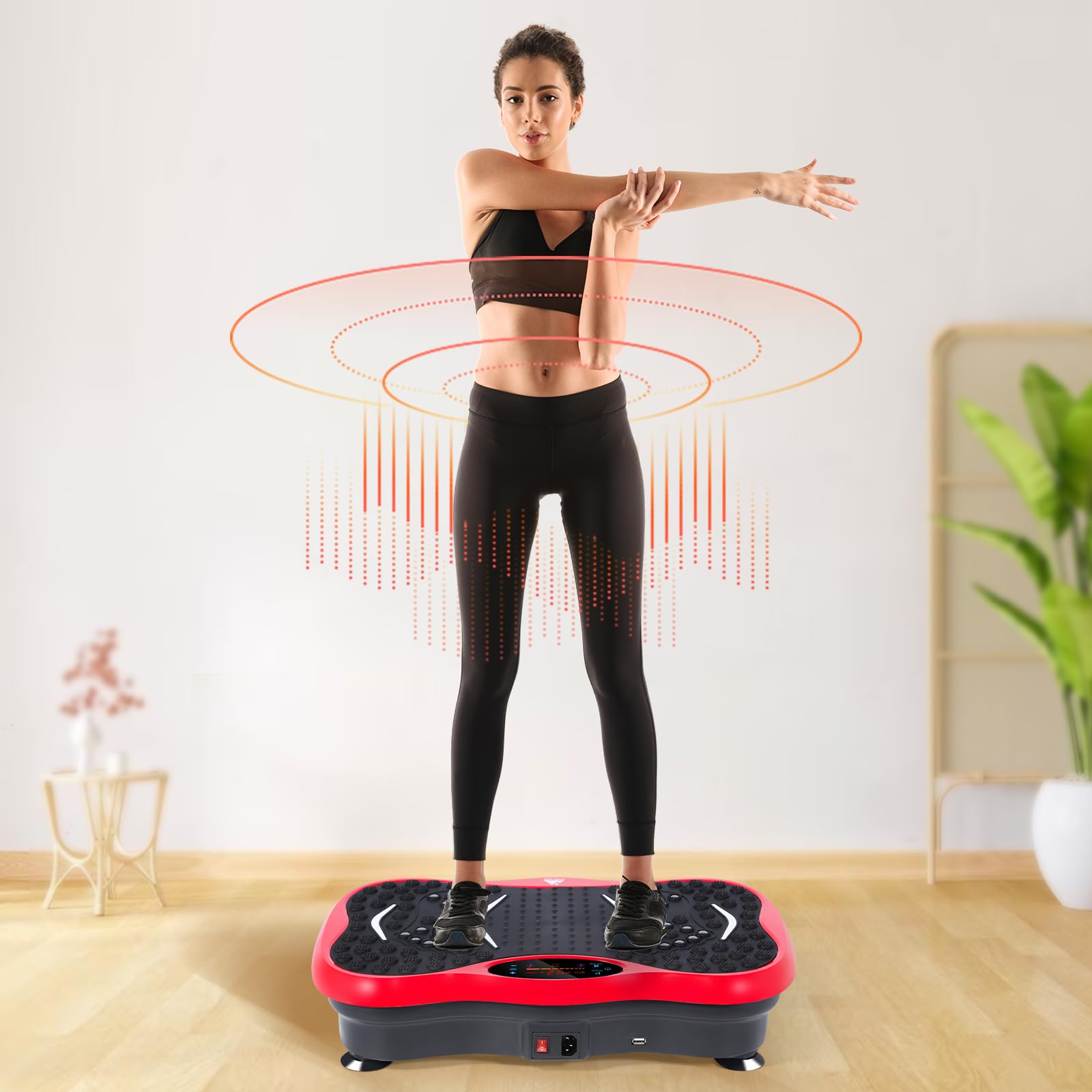 99-Level Vibration Plate with Bluetooth Speaker & Resistance Bands thumbnail 8