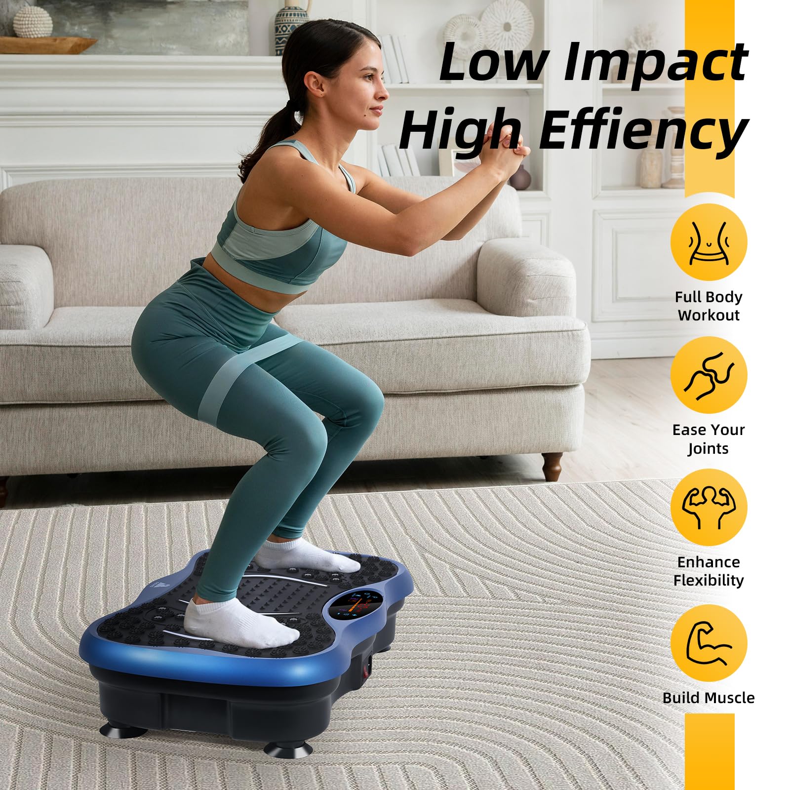 99-Level Vibration Plate with Bluetooth Speaker & Resistance Bands thumbnail 2