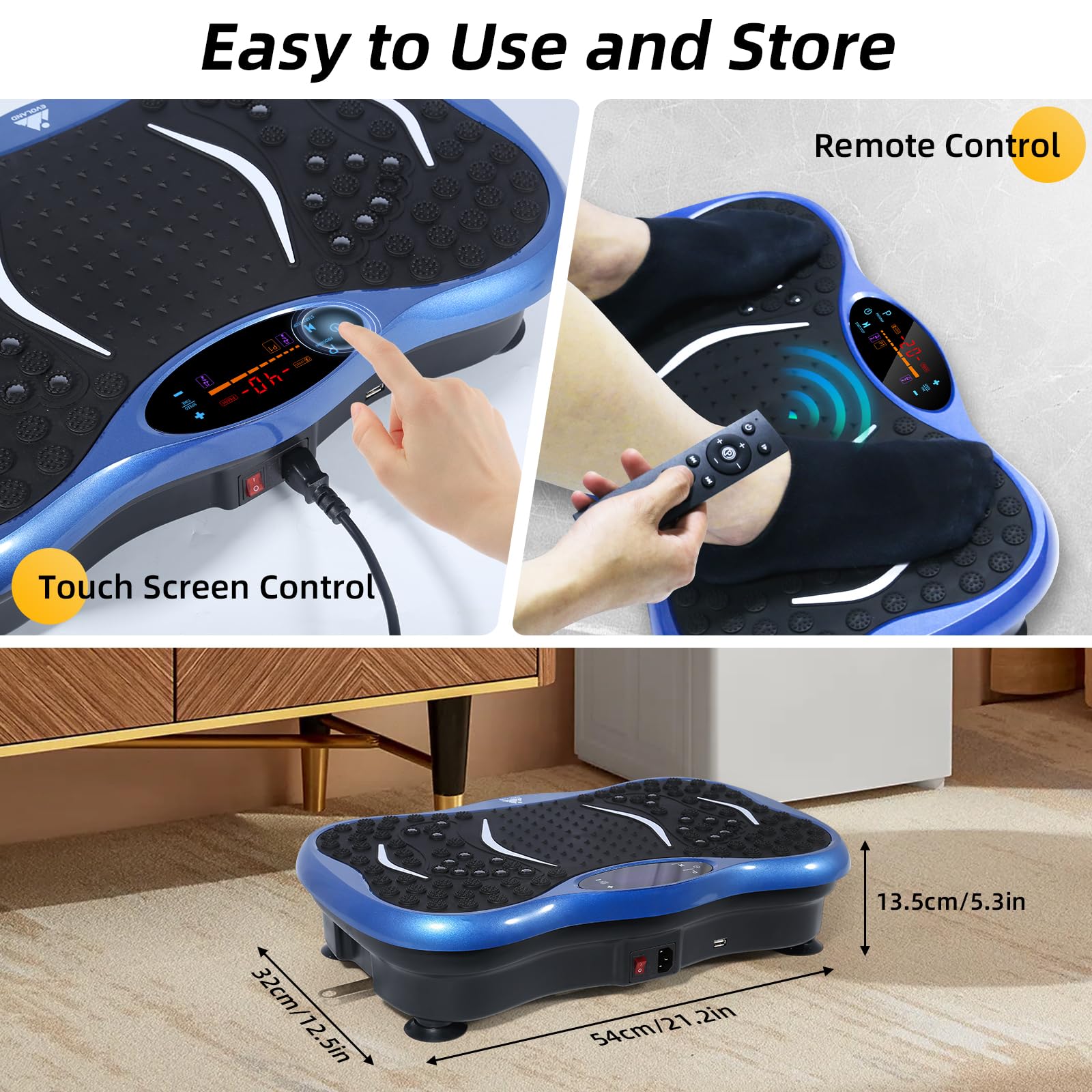 99-Level Vibration Plate with Bluetooth Speaker & Resistance Bands thumbnail 8